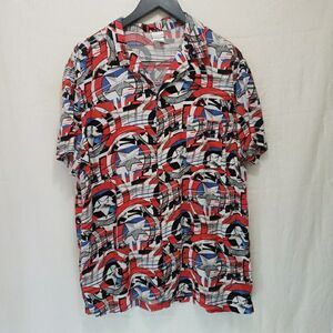 Marvel Captain America Mens Style All Over Print Button Down Size L (42-44)